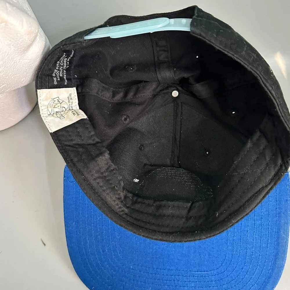 Space Jam Bioworld Merch Snapback Hat Black Blue Metallic Logo OSFA Mens‎ Cap